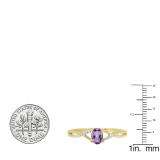 0.50 Carat (ctw) 18K Yellow Gold Oval Cut Amethyst & Round Cut White Diamond Ladies Bridal Swirl Split Shank Engagement Promise Ring 1/2 CT