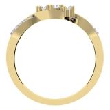 0.25 Carat (ctw) 10K Yellow Gold Round Diamond Ladies 3 Stone Swirl Split Shank Engagement Promise Ring 1/4 CT