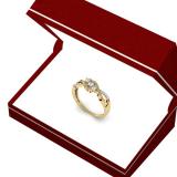 0.25 Carat (ctw) 10K Yellow Gold Round Diamond Ladies 3 Stone Swirl Split Shank Engagement Promise Ring 1/4 CT