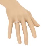 0.25 Carat (ctw) 14K Rose Gold Round Diamond Ladies 3 Stone Swirl Split Shank Engagement Promise Ring 1/4 CT