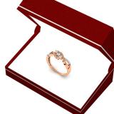 0.25 Carat (ctw) 14K Rose Gold Round Diamond Ladies 3 Stone Swirl Split Shank Engagement Promise Ring 1/4 CT