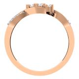 0.25 Carat (ctw) 18K Rose Gold Round Diamond Ladies 3 Stone Swirl Split Shank Engagement Promise Ring 1/4 CT