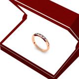 0.15 Carat (ctw) 10K Rose Gold Round Blue Sapphire & White Diamond Ladies Anniversary Wedding Band Stackable Ring