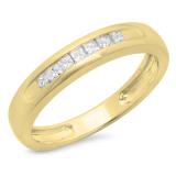 0.35 Carat (ctw) 10K Yellow Gold Princess Cut Diamond Ladies Anniversary Wedding Stackable Ring Band
