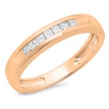 0.35 Carat (ctw) 14K Rose Gold Princess Cut Diamond Ladies Anniversary Wedding Stackable Ring Band