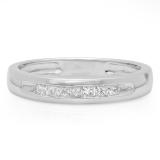 0.35 Carat (ctw) 14K White Gold Princess Cut Diamond Ladies Anniversary Wedding Stackable Ring Band