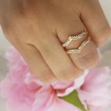0.25 Carat (ctw) 14K Yellow Gold Round Diamond Ladies Anniversary Wedding Band Enhancer Guard Double Ring 1/4 CT