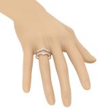 0.25 Carat (ctw) 18K Rose Gold Round Diamond Ladies Anniversary Wedding Band Enhancer Guard Double Ring 1/4 CT
