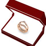 0.25 Carat (ctw) 18K Rose Gold Round Diamond Ladies Anniversary Wedding Band Enhancer Guard Double Ring 1/4 CT