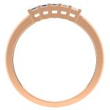 0.25 Carat (ctw) 18K Rose Gold Princess Cut White Diamond Ladies 5 Stone Bridal Wedding Band Anniversary Ring 1/4 CT