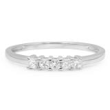 0.25 Carat (ctw) 18K White Gold Princess Cut White Diamond Ladies 5 Stone Bridal Wedding Band Anniversary Ring 1/4 CT