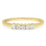 0.25 Carat (ctw) 18K Yellow Gold Princess Cut White Diamond Ladies 5 Stone Bridal Wedding Band Anniversary Ring 1/4 CT