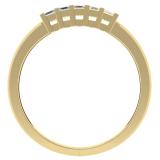 0.25 Carat (ctw) 18K Yellow Gold Princess Cut White Diamond Ladies 5 Stone Bridal Wedding Band Anniversary Ring 1/4 CT