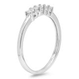 IGI CERTIFIED 0.25 Carat (ctw) 14K White Gold Princess Cut White Diamond Ladies 5 Stone Bridal Wedding Stackable Anniversary Band 1/4 CT