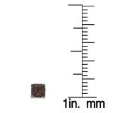 0.25 Carat (ctw) Black Rhodium Plated Sterling Silver Real Round Red Diamond Iced Mens Hip Hop Cube Dice Shape Stud Earrings 1/4 CT