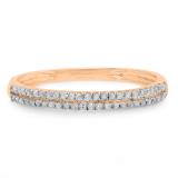 0.14 Carat (ctw) 10K Rose Gold Round Diamond Ladies Double Row Anniversary Wedding Band