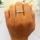 0.14 Carat (ctw) 10K White Gold Round Diamond Ladies Double Row Anniversary Wedding Band