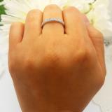 0.14 Carat (ctw) 10K White Gold Round Diamond Ladies Double Row Anniversary Wedding Band