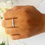 0.14 Carat (ctw) 14K White Gold Round Diamond Ladies Double Row Anniversary Wedding Band