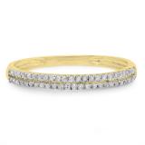 0.14 Carat (ctw) 18K Yellow Gold Round Diamond Ladies Double Row Anniversary Wedding Band