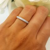 0.14 Carat (ctw) 18K Yellow Gold Round Diamond Ladies Double Row Anniversary Wedding Band
