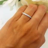 0.14 Carat (ctw) 18K Yellow Gold Round Diamond Ladies Double Row Anniversary Wedding Band