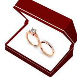 1.00 Carat (ctw) 14K Rose Gold Princess & Round Cut Diamond Ladies Bridal Solitaire Engagement Ring With Matching Band Set 1 CT