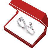1.75 Carat (ctw) 10K White Gold Round Diamond Ladies Swirl Bridal Engagement Ring Matching Band Set 1 3/4 CT