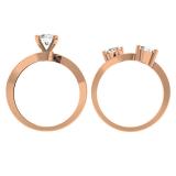 1.75 Carat (ctw) 14K Rose Gold Round Diamond Ladies Swirl Bridal Engagement Ring Matching Band Set 1 3/4 CT