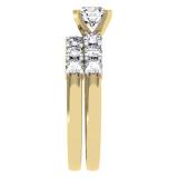 1.80 Carat (ctw) 18K Yellow Gold Round Diamond Ladies Bridal Engagement Ring With Matching Band Set