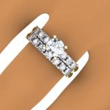 1.80 Carat (ctw) 18K Yellow Gold Round Diamond Ladies Bridal Engagement Ring With Matching Band Set