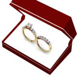 1.80 Carat (ctw) 18K Yellow Gold Round Diamond Ladies Bridal Engagement Ring With Matching Band Set
