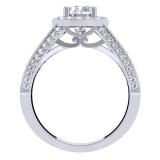 1.40 Carat (ctw) 14K White Gold Round Cut Diamond Ladies Bridal Split Shank Halo Engagement Ring