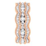 1.75 Carat (ctw) 10K Rose Gold White Round Diamond Ladies Milgrain Eternity Anniversary Wedding Band 2 CT