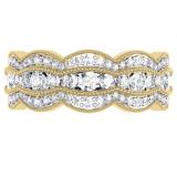 1.75 Carat (ctw) 10K Yellow Gold White Round Diamond Ladies Milgrain Eternity Anniversary Wedding Band 2 CT