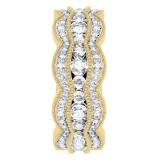 1.75 Carat (ctw) 10K Yellow Gold White Round Diamond Ladies Milgrain Eternity Anniversary Wedding Band 2 CT