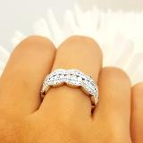 1.75 Carat (ctw) 14K Rose Gold White Round Diamond Ladies Milgrain Eternity Anniversary Wedding Band 2 CT