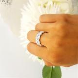1.75 Carat (ctw) 18K White Gold White Round Diamond Ladies Milgrain Eternity Anniversary Wedding Band 2 CT