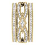 1.00 Carat (ctw) 10K Yellow Gold Round Cut Diamond Ladies Vintage Eternity Anniversary Wedding Band 1 CT