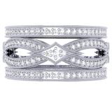 1.00 Carat (ctw) 14K White Gold Round Cut Diamond Ladies Vintage Eternity Anniversary Wedding Band 1 CT