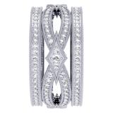 1.00 Carat (ctw) 14K White Gold Round Cut Diamond Ladies Vintage Eternity Anniversary Wedding Band 1 CT