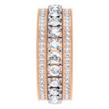2.00 Carat (ctw) 14K Rose Gold Round Cut Diamond Ladies Eternity Anniversary Wedding Band 2 CT