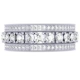 2.00 Carat (ctw) 14K White Gold Round Cut Diamond Ladies Eternity Anniversary Wedding Band 2 CT