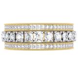 2.00 Carat (ctw) 14K Yellow Gold Round Cut Diamond Ladies Eternity Anniversary Wedding Band 2 CT