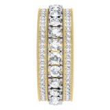 2.00 Carat (ctw) 14K Yellow Gold Round Cut Diamond Ladies Eternity Anniversary Wedding Band 2 CT