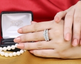 2.00 Carat (ctw) 14K White Gold Princess & Round Diamond 3 Stone Ladies Engagement Bridal Ring Set Matching Band 2 CT