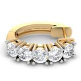 1.00 Carat (ctw) 14K Yellow Gold Round White Diamond Ladies Huggies Hoop Earrings 1 CT