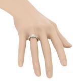 0.40 Carat (ctw) 10K Yellow Gold Princess & Round Cut Diamond Ladies Swirl Bridal Engagement Ring