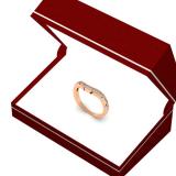 0.15 Carat (ctw) 10K Rose Gold Round Cut Diamond Ladies Stackable Anniversary Wedding Contour Band Guard Ring