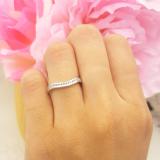 0.15 Carat (ctw) 10K White Gold Round Cut Diamond Ladies Stackable Anniversary Wedding Contour Band Guard Ring